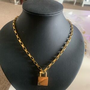 Gold Padlock Necklace